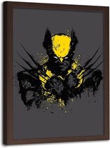 Foto in frame , Mutanten Woede in geel , zwart , 70x100cm , wanddecoratie , Premium Print