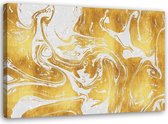 Schilderij Abstractie in wit en goudlook, 2 maten (wanddecoratie)
