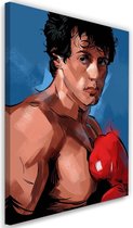 Schilderij , Rocky , 2 maten , rood bruin blauw ,wanddecoratie ,  Filmposter