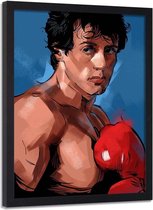 Foto in frame , Rocky , 70x100cm , rood bruin blauw ,wanddecoratie ,  Filmposter