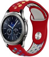 Siliconen Smartwatch bandje - Geschikt voor  Samsung Gear S3 sport band - rood kleurrijk - Horlogeband / Polsband / Armband
