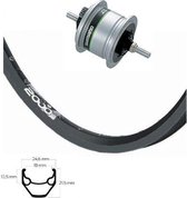 voorwiel 28 inch 622 mm naafdynamo/rollerbrake zwart