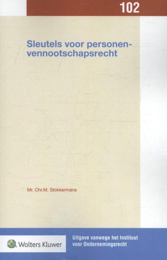 IVO reeks 102 - Sleutels voor personenvennootschapsrecht - cover