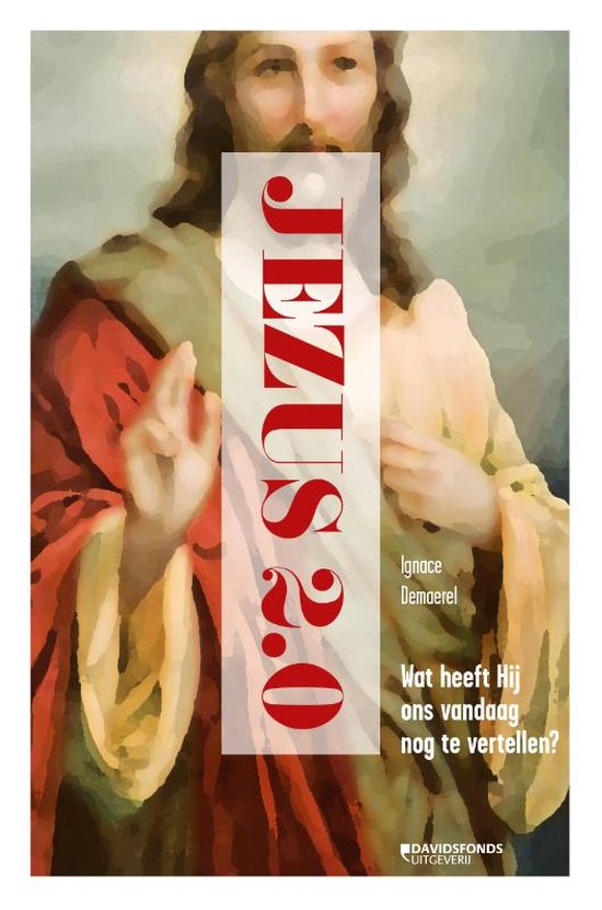 Cover van het boek 'Jezus 2.0' met een schilderij van Jezus in rode en gele gewaden.