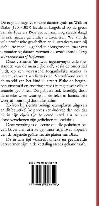 Boekcover met tekst over William Blake, met ISBN en barcode.