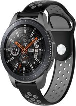 Bandje Voor Samsung Galaxy Watch Dubbel Sport Band - Zwart Grijs - Maat: 20mm - Horlogebandje, Armband