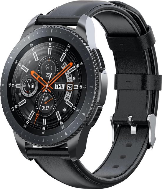 bundel Werkgever verwennen Galaxy Watch Leren Band - Maat 20mm - Zwart - Geschikt Voor Samsung -  Horlogeband -... | bol.com