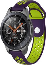 Bandje Voor Garmin Vivoactive / Vivomove Dubbel Sport Band - Paars Groen - Maat: 22mm - Horlogebandje, Armband