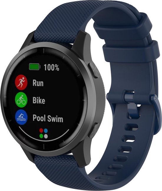 Bracelet Boucle Silicone Garmin Vivoactive Vivomove Bleu