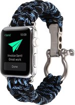 Nylon rope band - camouflage blauw - Geschikt voor Apple Watch
