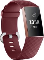 Charge 3 & 4 sport wafel band - wijn rood - Geschikt voor Fitbit