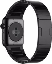 Stalen schakel band - zwart - Geschikt voor Apple Watch  - 38mm en 40mm - iwatch - Horlogeband Armband Polsband