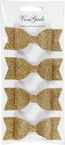 Strikken, afm 31x85 mm, goud glitter, 4 stuk/ 1 doos