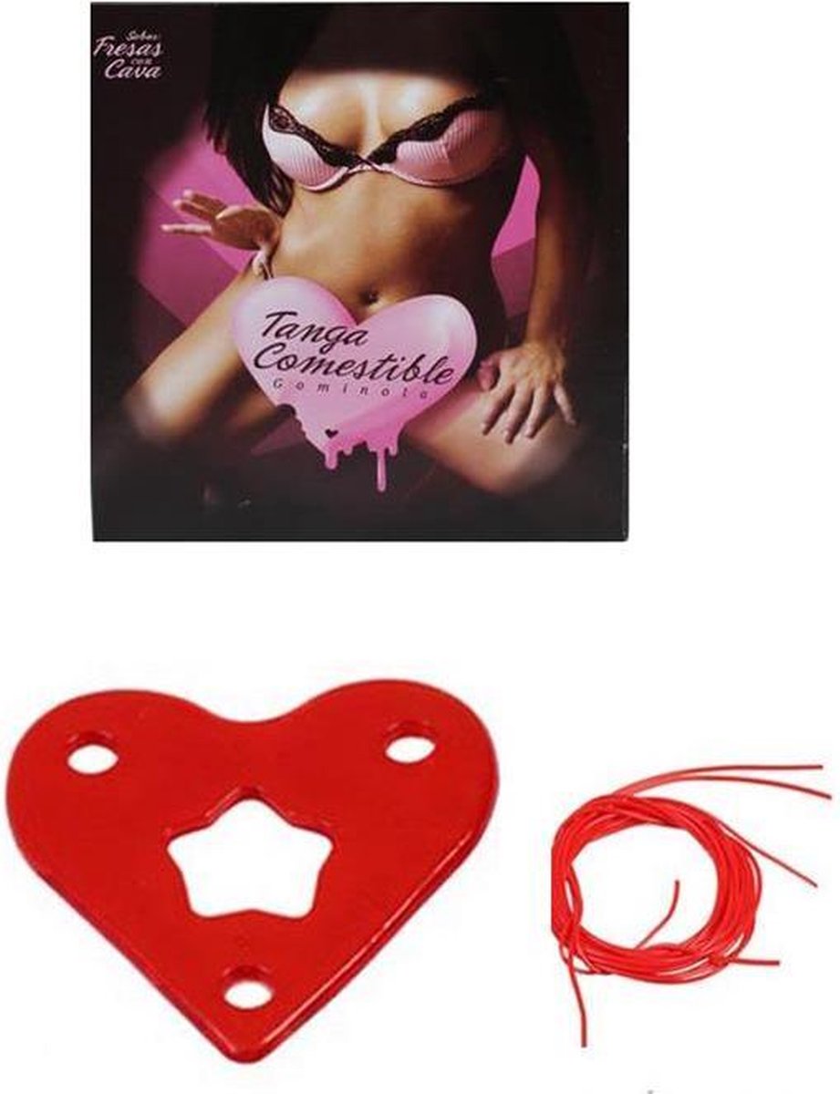 Secret Play Edible Thong - Eetbare String - Aardbei en Champagnesmaak - Roze