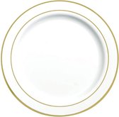 Ronde borden wit met golden rand Ø 23 cm - 20 st