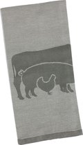 Clarysse Theedoeken Farm Animals 6 stuks-Grijs