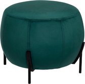 Eazy Living Velvet Poef Dorine Ø 44 cm Groen