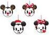 Plastic Minnie en Micky Kerstornamenten. Set van 4 verschillende stijlen. Hoogte: 7,5 CM.