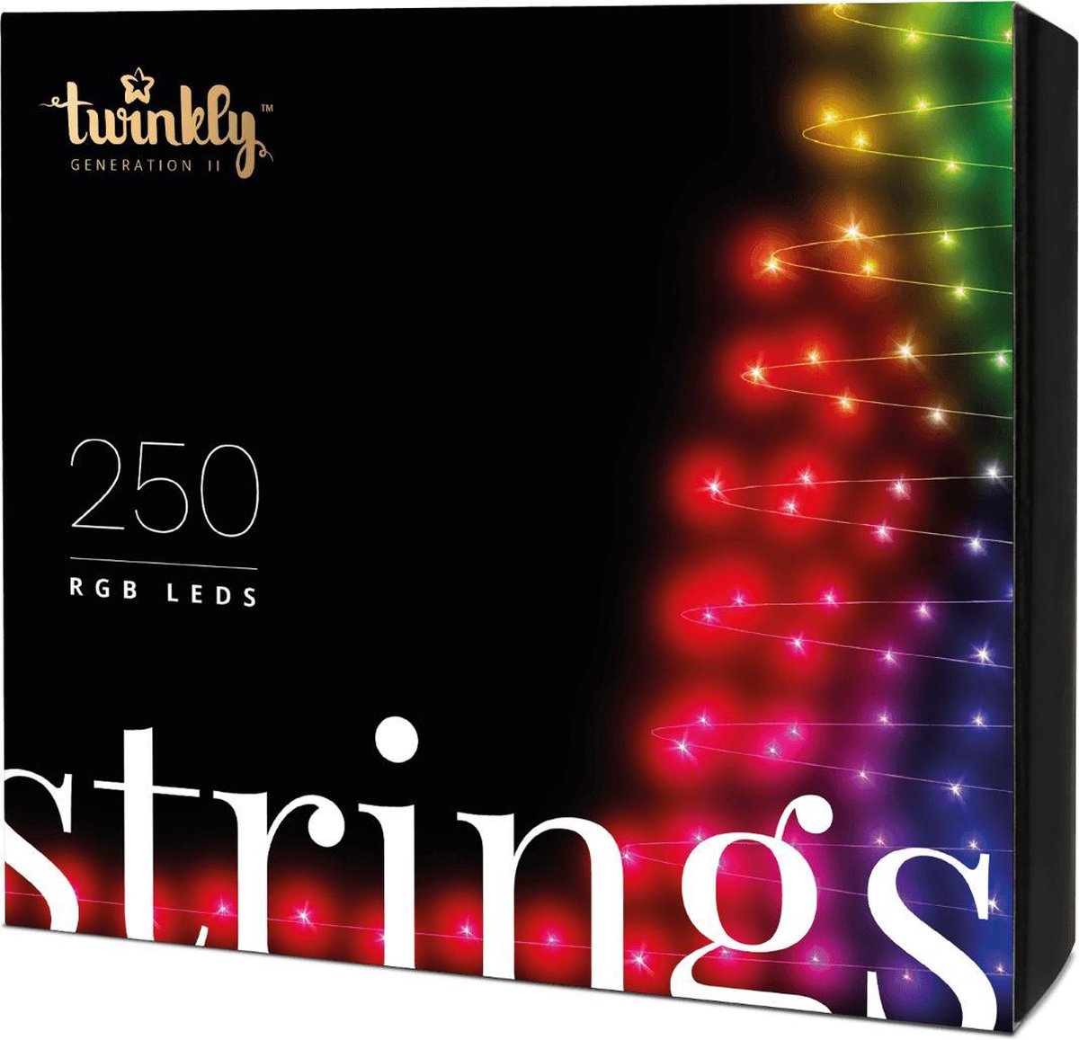 Twinkly Strings - Kerstboomverlichting - LED-kerstketting met app-bediening - 250LED RGB 20m