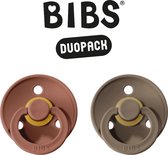 BIBS Fopspeen - Maat 2 (6-18 maanden) DUOPACK - Woodchuck & Dark Oak - BIBS tutjes - BIBS sucettes