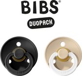 BIBS Fopspeen - Maat 2 (6-18 maanden) DUOPACK - Black & Vanilla Night - BIBS tutjes - BIBS sucettes