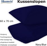 Kussenslopen 100% Katoen - set van 4 stuk - 60x70/17cm - marine blauw