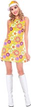 Amscan Verkleedjurk 60's Flower Power Dames 2-delig Maat M