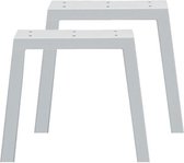 Set witte trapezium tafelpoten 40 cm (koker 10 x 4)