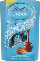 Lindt Lindor chocolade ballen caramel seasalt - cornet 200g