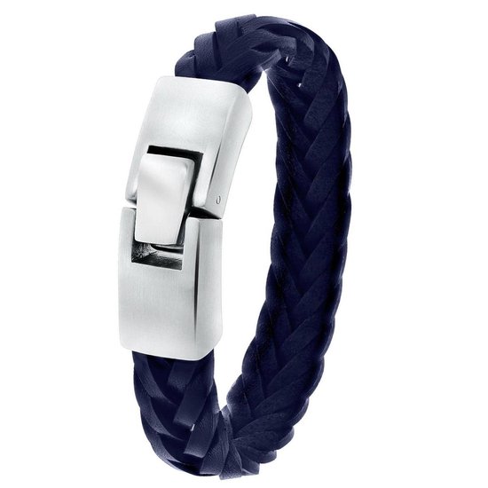 Lucardi Heren Armband boeisluiting donkerbruin - Stof - 19 cm