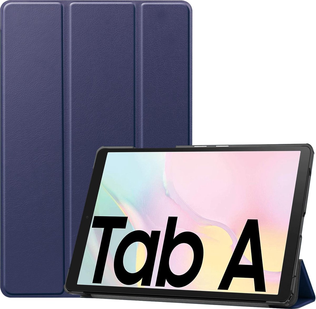 Hoes - Geschikt voor Samsung Galaxy Tab A7 (2020) - Dun & Stevig - Trifold Bookcase - Hard Cover - Hardcover Book Case - Tablet Hoesje - Donkerblauw