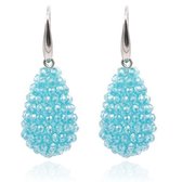 Cilla Jewels Druppel oorhangers Kristal Turquoise