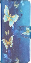 Hoesje Met Pasjeshouder Geschikt voor Samsung Galaxy S20 Ultra - Design Softcase Bookcase (Binfen) smartphone - Meerkleurig / Blue Butterfly