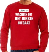 Kerst is: wachten tot het jurkje uitgaat Kerstsweater / Kersttrui rood voor heren - Kerstkleding / Christmas outfit L