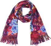 Dielay - Zachte Sjaal met Bloemen - 180x70 cm - Rood