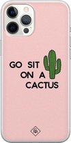 iPhone 12 Pro Max hoesje siliconen - Go sit on a cactus | Apple iPhone 12 Pro Max case | TPU backcover transparant