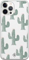 iPhone 12 Pro Max hoesje siliconen - Cactus print | Apple iPhone 12 Pro Max case | TPU backcover transparant