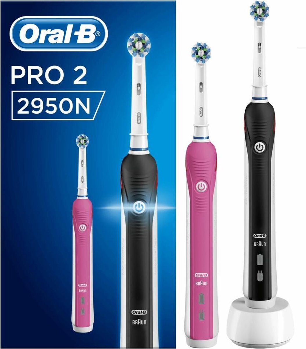 Hectare krassen Paar Oral-B PRO 2 2950N - Elektrische Tandenborstel - Duopack - Zwart en Roze |  bol.com
