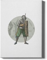 Walljar  - Knight I - Muurdecoratie - Canvas schilderij