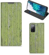 Telefoon Hoesje Geschikt voor Samsung Galaxy S20 FE Wallet Case Green Wood