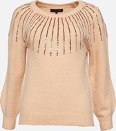 LOLALIZA Trui met glitters - Nude - Maat M