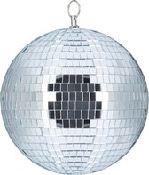relaxdays boule disco 20 cm - boule à facettes - boule disco - boule à facettes - argent - sans moteur