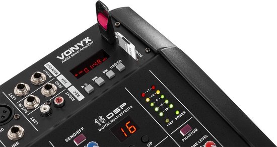 Audio Mixer 7-kanaals mengpaneel DJ Audio Mixer met USB, Bluetooth