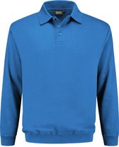 Indushirt polosweater biologisch katoen korenblauw XL