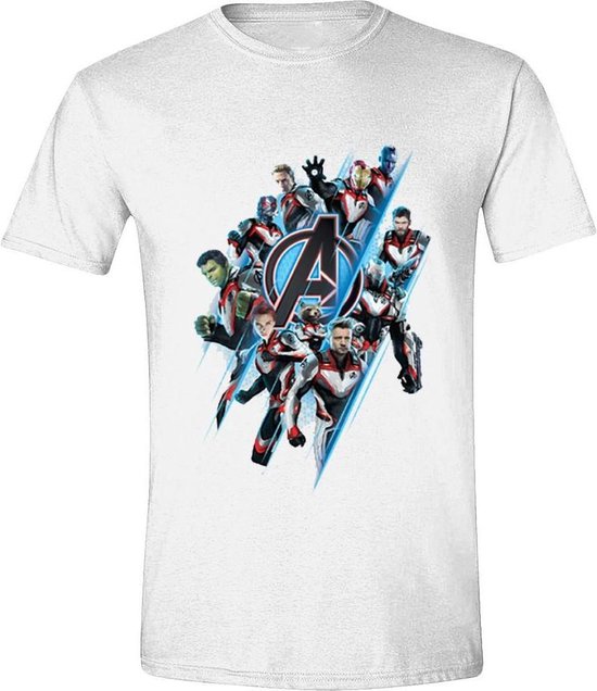 Foto: Avengers endgame diagonal logo characters men t shirt white