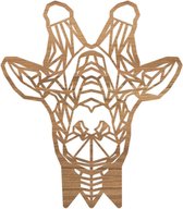 Geometrische Dieren Giraffe - Eiken hout - M (35x41 cm) - Cadeau - Kinderen - Geschenk - Woon decoratie - Woonkamer - Slaapkamer - Geometrische wanddecoratie - WoodWideCities