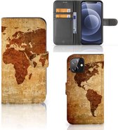 Telefoonhoesje iPhone 12 | 12 Pro (6.1") Wallet Bookcase Wereldkaart