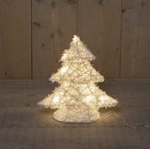 Kunststof kersttakken bruin met 72 micro LED lampjes - 100CM
