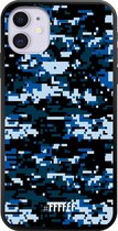 iPhone 11 Hoesje TPU Case - Navy Camouflage #ffffff