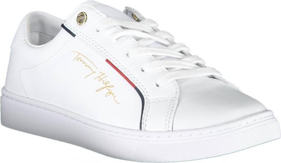 projector Rondlopen Clam Tommy Hilfiger Sneaker Laag Dames Signature Sneaker - Wit | 38 | bol.com